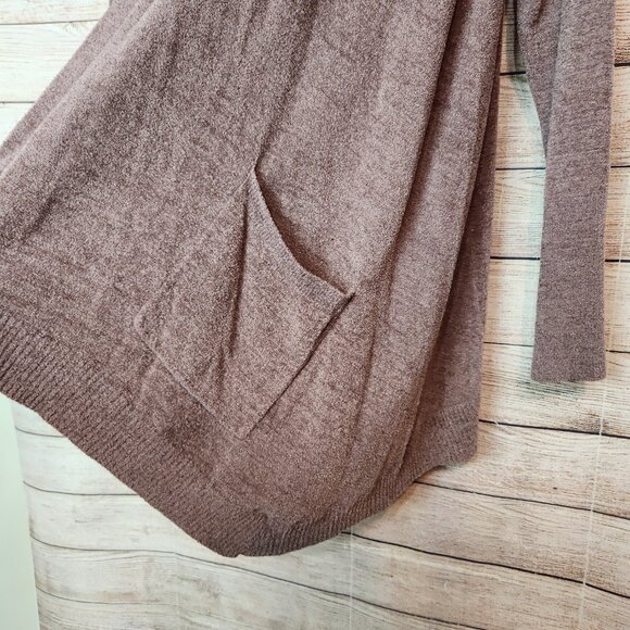 Barefoot Dreams Hooded Cardigan Size XL CozyChic Ultra Lite Purple Plum Color - Picture 7 of 15